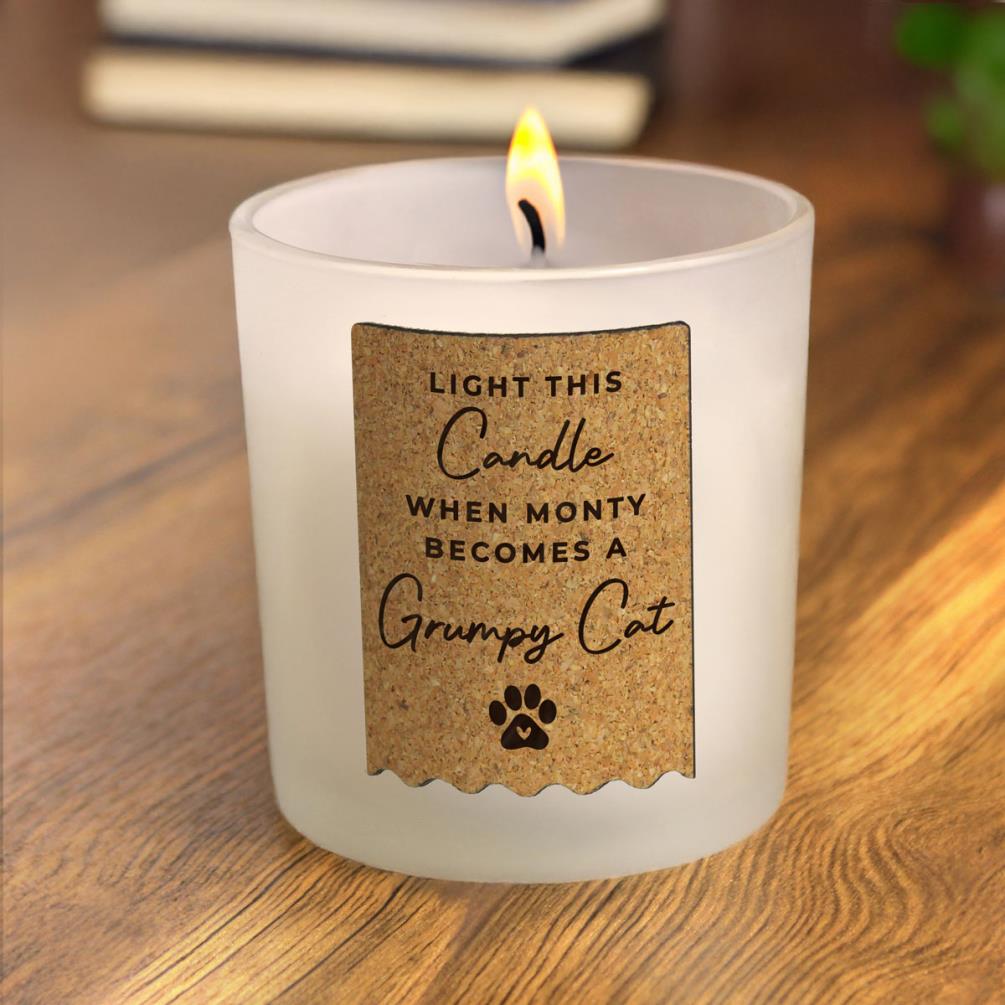 Personalised Paw Print Cork Label Jar Candle Extra Image 2